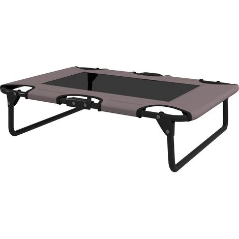 Cama elevada para perros Cama plegable para mascotas Tumbona para perros al aire libre con diseño de malla Transpirable para perros pequeños y medianos Café Oxford 75 x 51 x 18 cm a