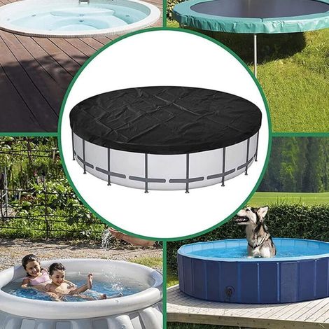 Bâche de piscine circulaire pliable, résistante aux UV, accessoire de piscine portable pour chiens et enfants -φ210H 90cm (1/4)