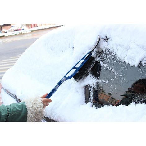 Brosse à neige 2 en 1 avec grattoir en caoutchouc et poignée en mousse antigel, pelle à neige pour voitures, camions, VUS, monospaces, pare-brise, grattoir à glace (1/5)