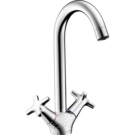Hansgrohe 13864000 MySport-Miscelatore per lavello da cucina, con beccuccio girevole, cromato, Norme (1/3)
