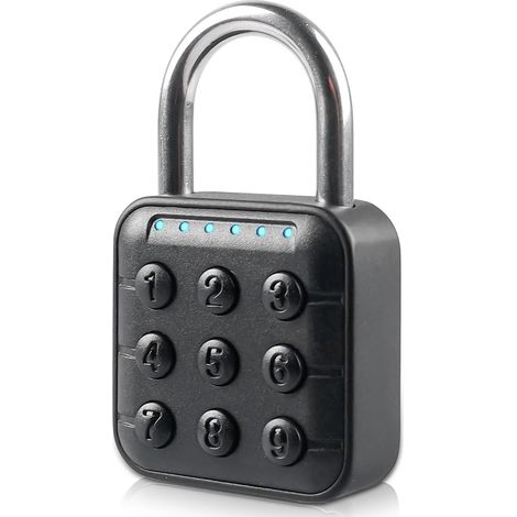 Cadenas à Combinaison 6 Chiffres, Cadenas à Code Electronique avec Serrure Numérique, Réinitialisables Cadenas de Sécurité pour Casiers Bagages (1/5)