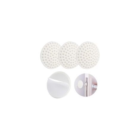 Lot de 4 Butoirs de Porte Blancs Autocollants, Protection Murale Robuste pour Portes Lourdes, Poignée de Porte Invisible, Facile à Installer, Butoir Mural Durable et Discret,Matériel de silicon (1/5)