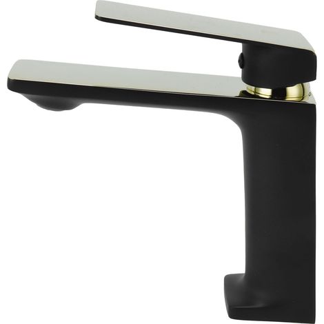 Robinet de lavabo monotrou pour salle de bain, style nordique, à encastrer, robinet d'eau chaude et froide tout cuivre G3/8 (1/5)