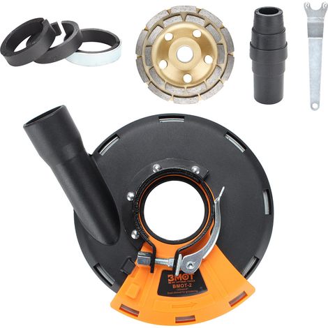 SWANEW Absaughaube Betonschleifer für Winkelschleifer 125 mm Universal Staubabsaugung Diamantschleiftopf Absaugaufsatz (1/5)