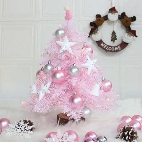 Arbre de Noël - - Mini arbre rose 45 cm - Bois massif - Décoration intérieure - Style classique (1/3)
