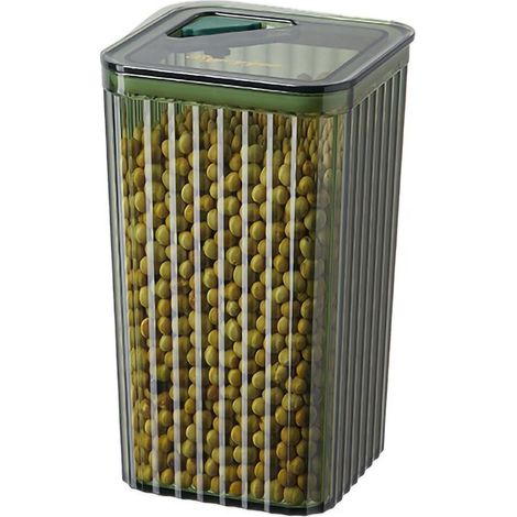 Boîte de rangement alimentaire transparente double joint étanche, sec conserve, bocal multifonction cuisine vert foncé (1/5)