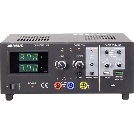 Alimentation de laboratoire réglable VOLTCRAFT VLP-1303 USB 0 - 30 V 0.01 - 3 A 123 W OVP Nbr. de sorties 3 x X502801