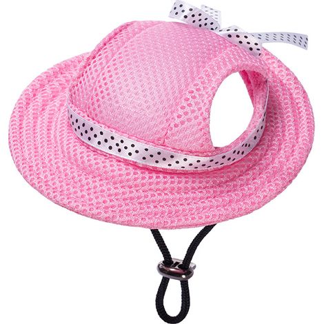 Chapeau de soleil rond à larges bords, avec ouvertures pour les oreilles, pour petits chiens, très petits chiens, ours en peluche, carlin, chihuahua (1/4)