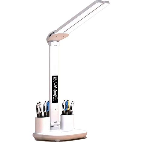 Lampe de bureau LED, double tête d'éclairage, chargement USB, commande tactile, 3 modes de couleur, lampe de lecture confortable pour les yeux. (1/3)