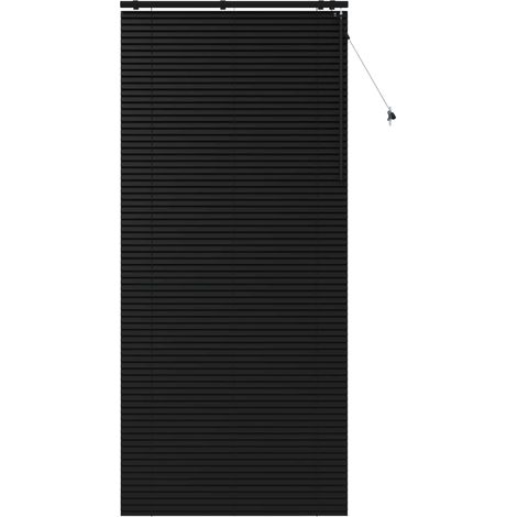 vidaXL Venetian Blind Black 120 x 250 cm 35 mm Solid Paulownia Wood