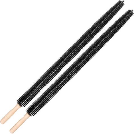 Set di 2 spazzole morbide per la pulizia, flessibili, da 75 cm, per condizionatori, frigoriferi e lavatrici - Nero (1/5)