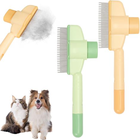 Peine antipulgas para perros y gatos, juego de 2 peines antipulgas para mascotas, cepillo antipulgas para perros, cepillo antipulgas para gatos, cepillo de aseo para gatos, cepillo antipulgas (1/5)