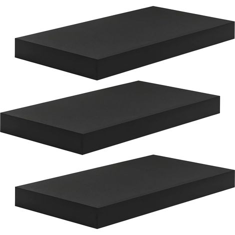 WOLTU 3x Floating Shelf Storage Display Unit Wall Mounted bookcases Unit Black 40 cm