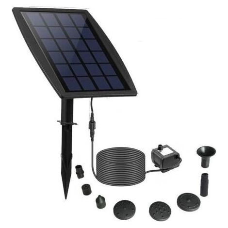Fontaine Solaire, DIY 2.5W Solaire Flottant Extérieur Fontaine, Nouveau Pompe Bassin Solaire avec 8 Buses & 3M Câble Solar Fountain pour Bain d'oiseaux Aquarium Jardin (1/5)