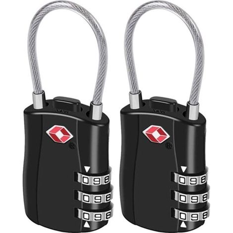 Cadenas à combinaison pour bagages, cadenas de voyage en alliage pour valises, casiers, vélos (2 pièces) (1/5)