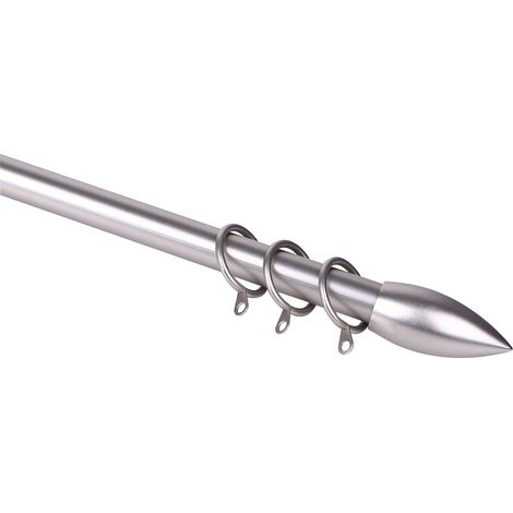 Scorritenda estensibile in acciaio finitura argento Etruria Pera BRIXO - Da 210 a 380 cm.