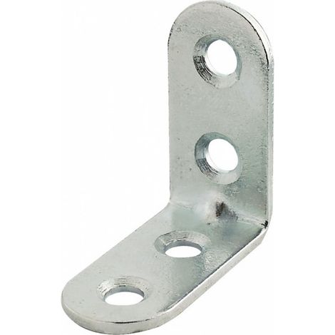Équerre de chaise à bouts ronds en acier zingué (x4) - Long (mm): 50 - Hauteur (mm): 50 - Profondeur (mm): 15 - Epaisseur (mm): 2
