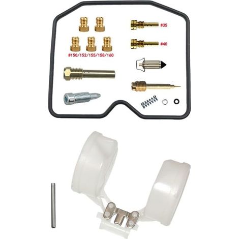 Kit de réparation de carburateur pour KVF360 Prairie 2003-2009 350 cm³  Kit + flotteur  Compatible avec KVF360 Prairie  monocylindre  carburateur CVK34  pointeau 16R30  gicleurs en laiton  joints en n (1/4)