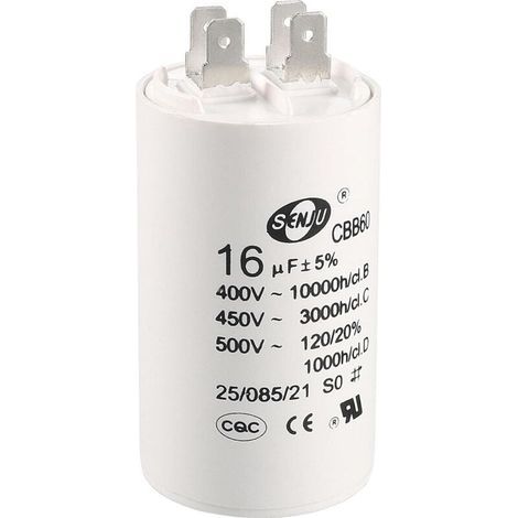 CBB60 16µF 450V Wechselstromkondensator – 75x37mm Zylinder – 50/60Hz Frequenz – Geringe Verluste und lange Lebensdauer – 50-60Hz (1/5)