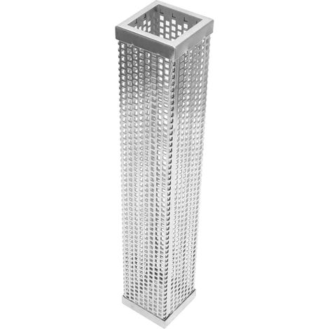 Tube fumoir carré en acier inoxydable pour barbecue au charbon de bois, accessoire de barbecue, 30,5 cm (12 pouces) (1/5)