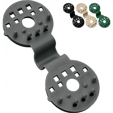 Linxor - Lot de 50 clips de fixation pour brise vue, bâche ou toile d'ombrage - Gris