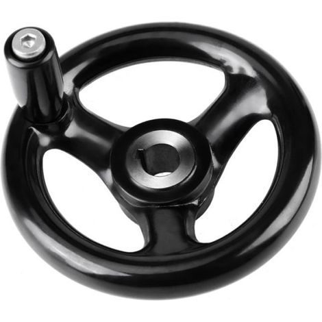 Volant à 3 rayons Volant rond noir à 3 rayons pour fraiseuse de, 12x100mm, 1 pièce electronique c-control (1/4)