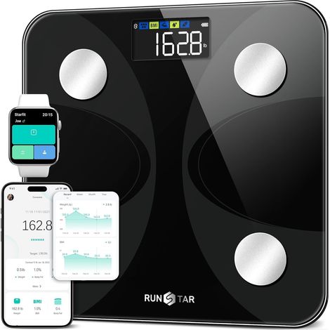 Balance Connect RunSTAR zum Messen von Gewicht und Gewicht, mit großem Bildschirm, kompatibel mit FSA- und HSA-Konkurrenzen und Synchronisierungsanwendung zur Analyse der Körperzusammensetzung. (1/5)