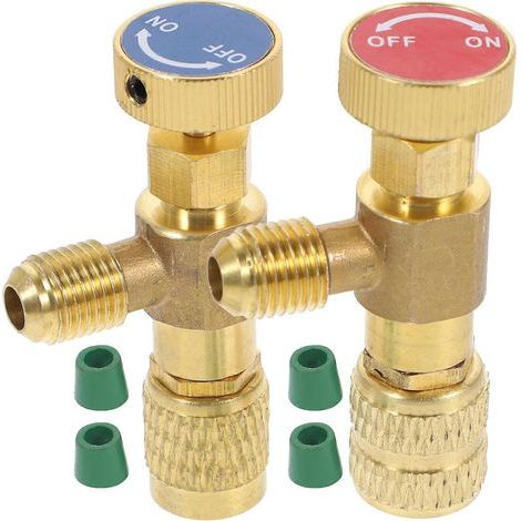 adaptateurs de conversion pour climatisation de voiture avec valves d'ajout de fluorure-6.7X2cm (1/4)