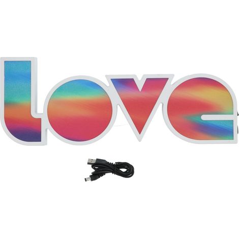 Boîte lumineuse LED en forme de lettre d'amour, lampe décorative pour mariage, Saint-Valentin, anniversaire (1/4)