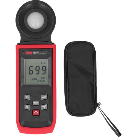 Compteur lumineux numérique LCD noir, mesure de 0 à 200000 lux, haute précision, luxmètre digital pour éclairage. (1/5)