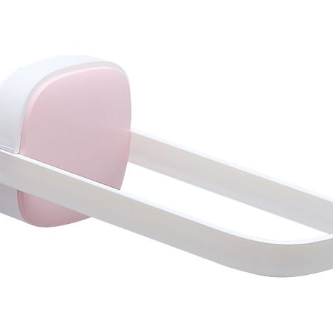 Porte-vêtements mural pliable pour salle de bain et balcon, organisateur multifonctionnel, rose et blanc. (1/5)