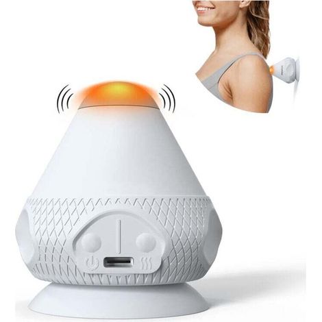 Masseur points trigger vibrant - Balle de massage avec ventouse - Chauffage dos, nuque, bras, épaules - Soulagement musculaire