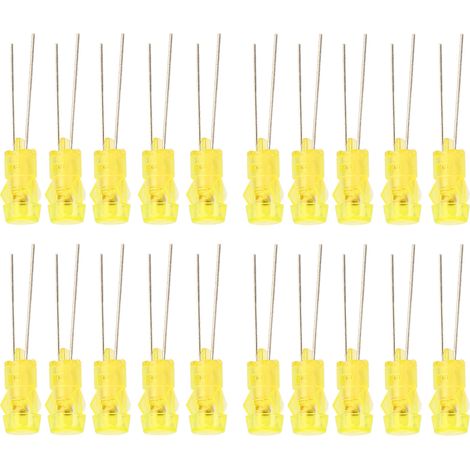 Lot de 20 diodes LED de 3 mm à monter soi-même, portables, pour expériences et projets scientifiques (lumière jaune). (1/5)