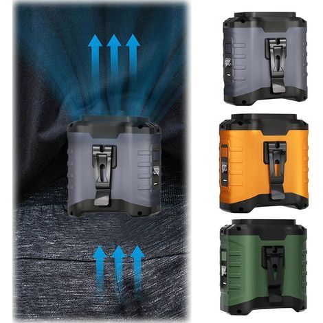 Ventilateur de Taille Portable, Ventilateur Rechargeable 10000 mAh avec Rotation 360°,Vert kaki (1/5)