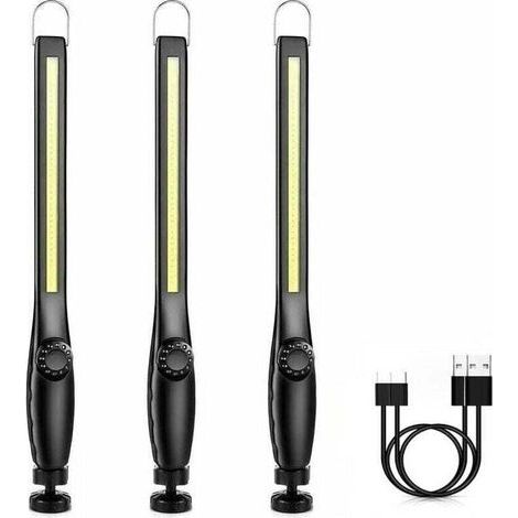 Baladeuse led Mecanicien Lampe Atelier Chantier Rechargeable Lampe Garage Magnetique Lampe de Travail Aimantée led Portable Rechargeable Puissante [3 Pièces] [Classe énergétique A+++] (1/5)