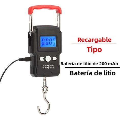 Balance électronique portable (rechargeable) avec fonction de suspension, plage de pesée 50 kg/5 g, écran LCD. (1/5)