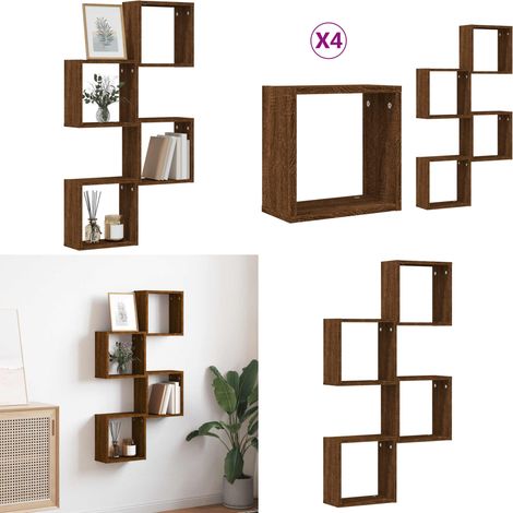 vidaXL Würfelregale 4 Stk. Braune 30x15x30 cm (1/5)