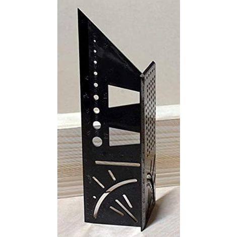 QAZQA Angle d'onglet 3D Angle Travail du bois 3D outil de mesure Règle de Mesure de Taille Carrée pour le Bois 45/90 Degrés Équerre 3D d'ongle pour éléments Tridimensionnels, Bois de Mesure, Tuyaux（no (1/5)