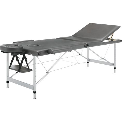 Table de massage 3 zones Cadre en aluminium Anthracite 186x68cm (1/5)