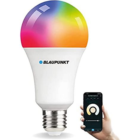 Blaupunkt Smart Lampada E27 - Lampadina LED WiFi che Cambia Colore - Illuminazione Dell'Ambiente da Bianco Caldo a Luce Diurna Fredda - Dimmerabile - Molte Modalità Intelligenti - 9W - Google Home (1/4)