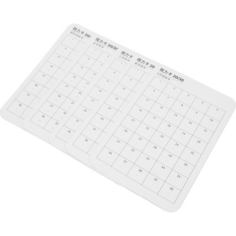 Lot de 5 cartes de test de vision double face, film mat, pour le test de confirmation de la vision de près (1/5)