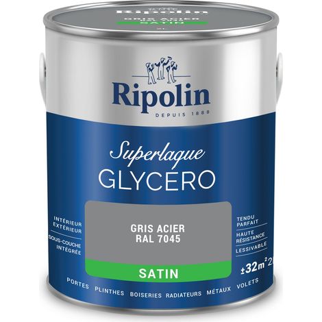Laque glycéro gris acier RAL 7045 satin - RIPOLIN - 2 L (1/5)