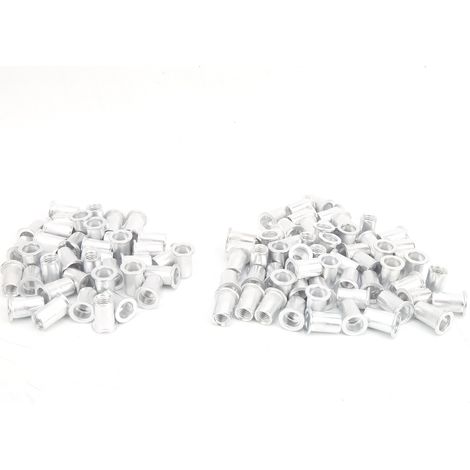 100 pièces d'écrous à riveter en aluminium à tête plate M8, accessoires de fixation pour quincaillerie, référence WJ-30045 (1/5)