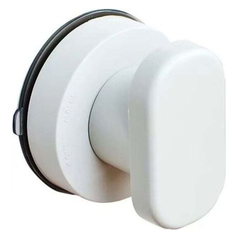 BUNTHAUS PA Ensemble de poignées de porte en deux parties avec ventouses, convenant aux fenêtres en baie, aux portes d'armoires de salle de bain et aux poignées de tiroirs en verre, blanc. (1/4)