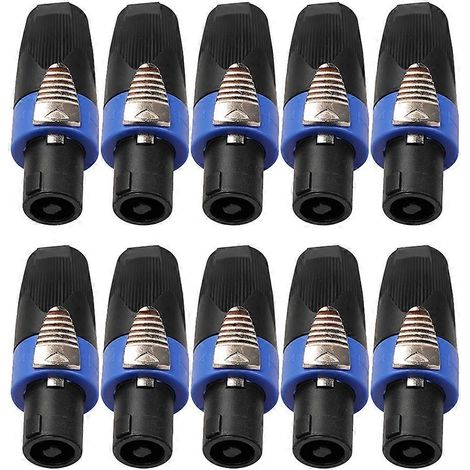 10 connecteurs audio pour haut-parleurs, de type verrouillage par rotation, compatibles avec l'enceinte sans fil portable rechargeable Neutrik Speakon NL4FC (1/5)