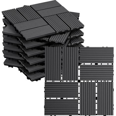Wolketon WPC Terrassenfliesen 30x30 cm Anthrazit 22 Stück 2 m² Klickfliesen Garten Balkon (1/5)