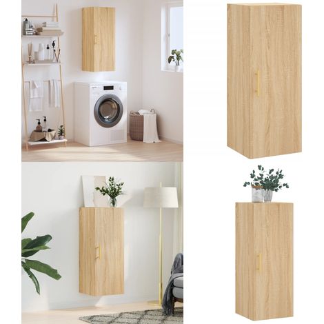 Wandschrank Sonoma-Eiche 34,5x34x90 cm - Holzschrank - Sonoma-Eiche (1/5)