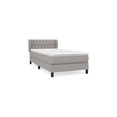 Sommier à lattes de lit avec matelas Gris clair 100x200 Tissu (1/5)