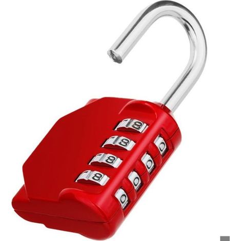 Online Store - (Rouge)Cadenas Code Exterieur, Cadenas a Code Pour Casier, Cadenas 4 Chiffres Pour Gym, Vestiaire, College, Scolaire Armoire (1/5)