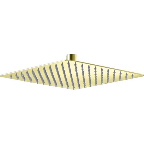 Rociador extraplano cuadrado 25×25 cm acero inox oro
